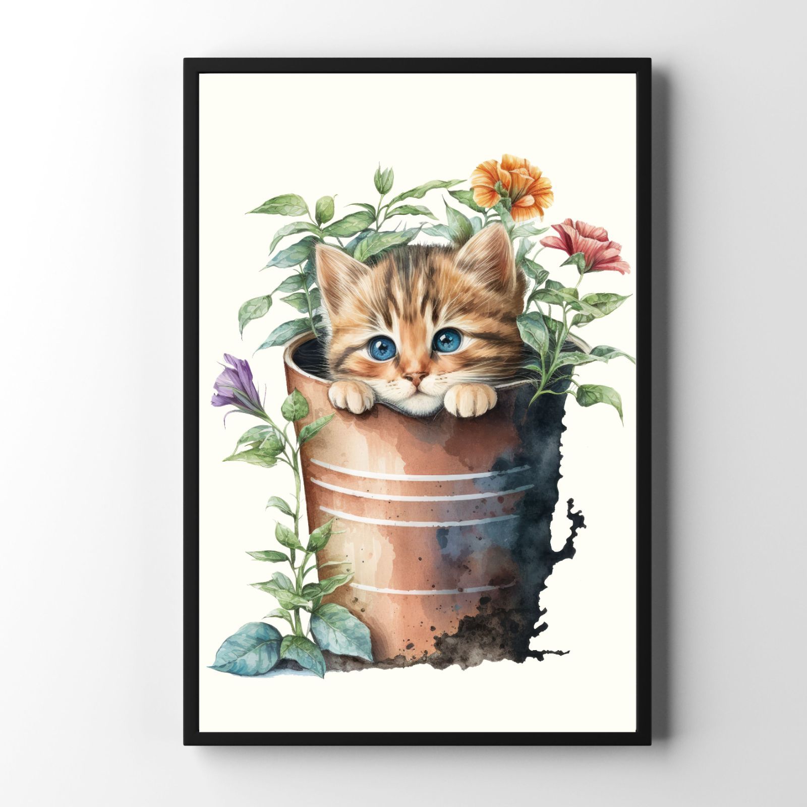 水彩画 アート 猫の絵 - metrocompactor.com