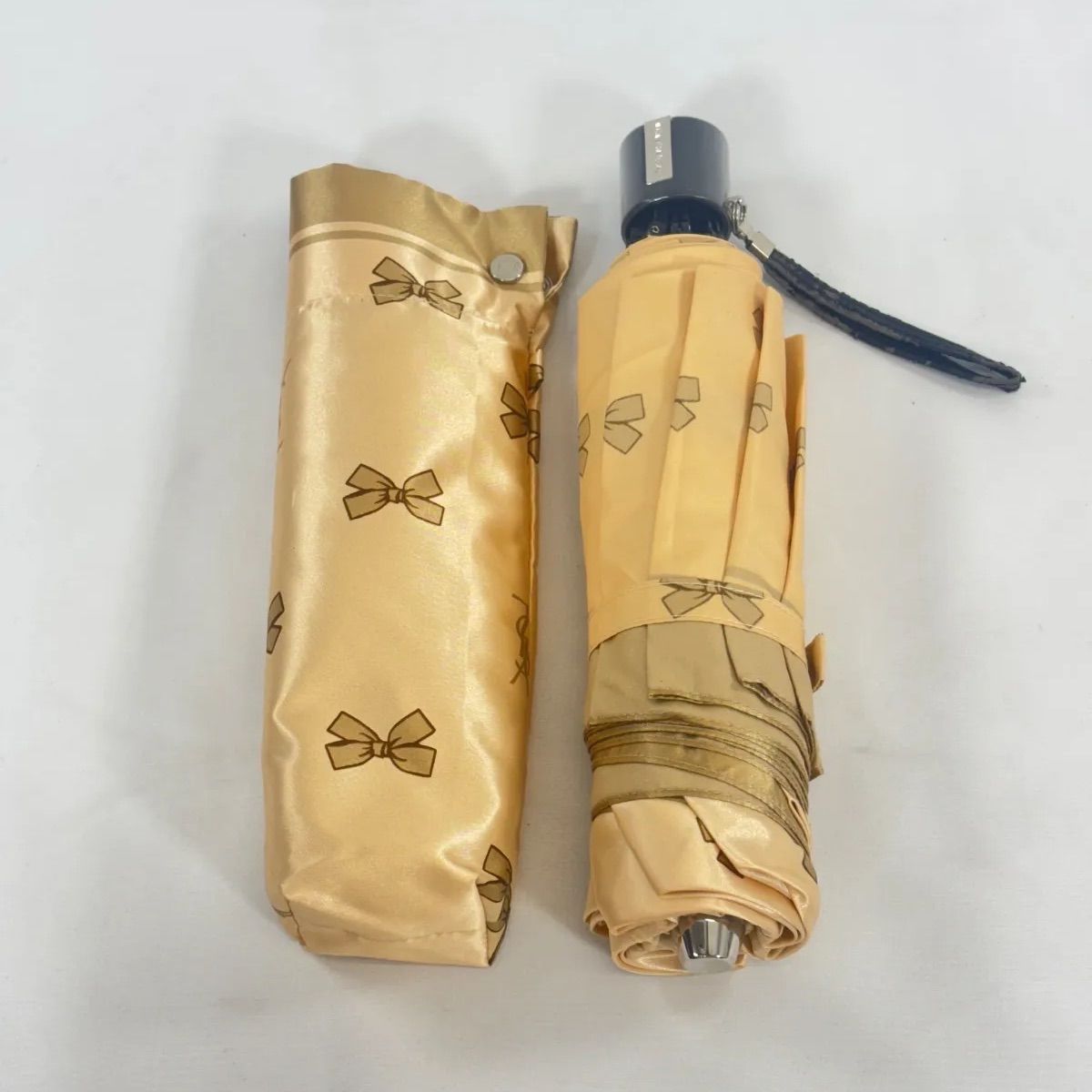 YSL 折りたたみ傘 黒/ベージュ Yves Saint Laurent - YVES SAINT LAURENT イヴ サンローラン
