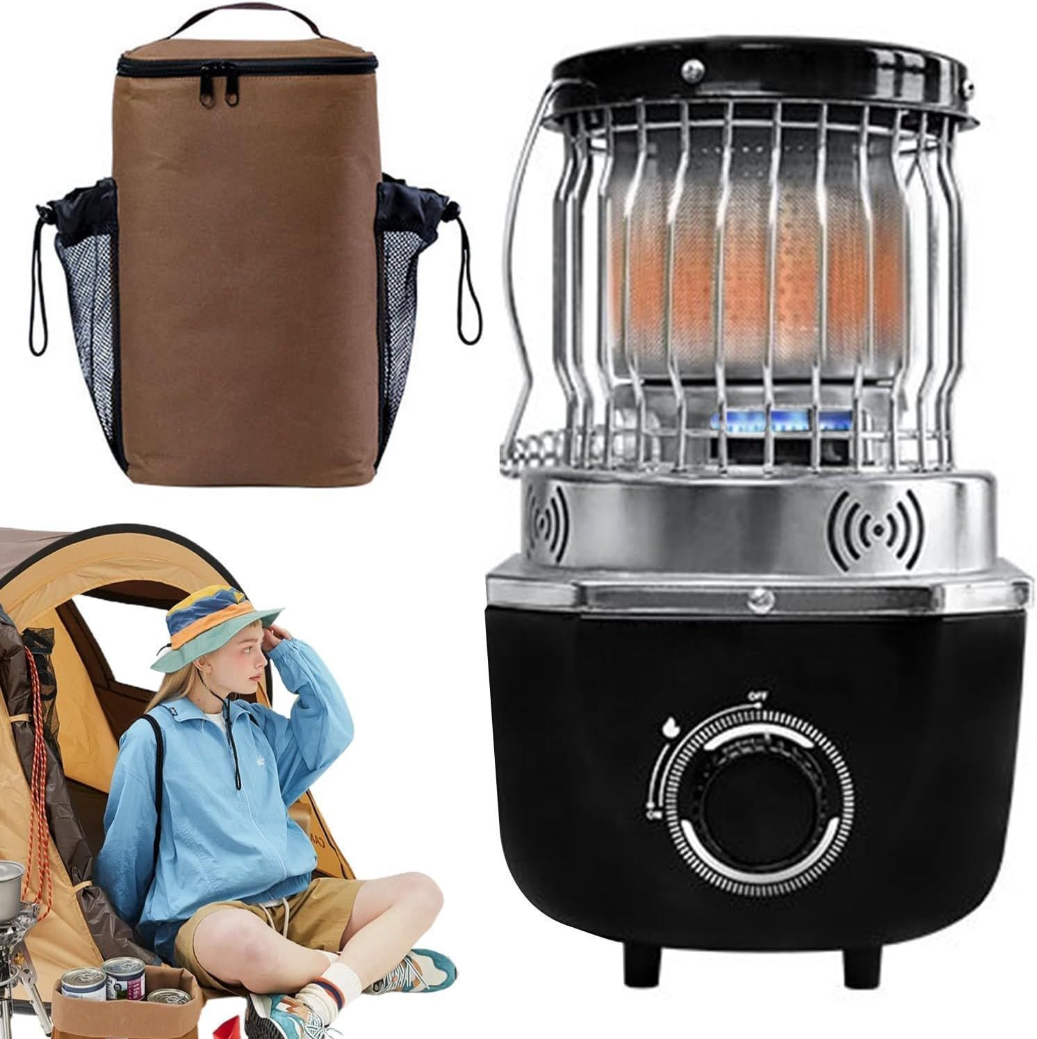 キャンプテントヒーター ストーブヒーターガスヒーター ストーブ 1台2役 小型速暖 持ち運び簡単 電源不要