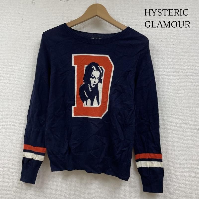 HYSTERIC GLAMOUR ヒステリックグラマー ニット セーター 長袖 ニット クルーネック セーター 長袖 ロゴ ヒスガール プリント Dロゴ