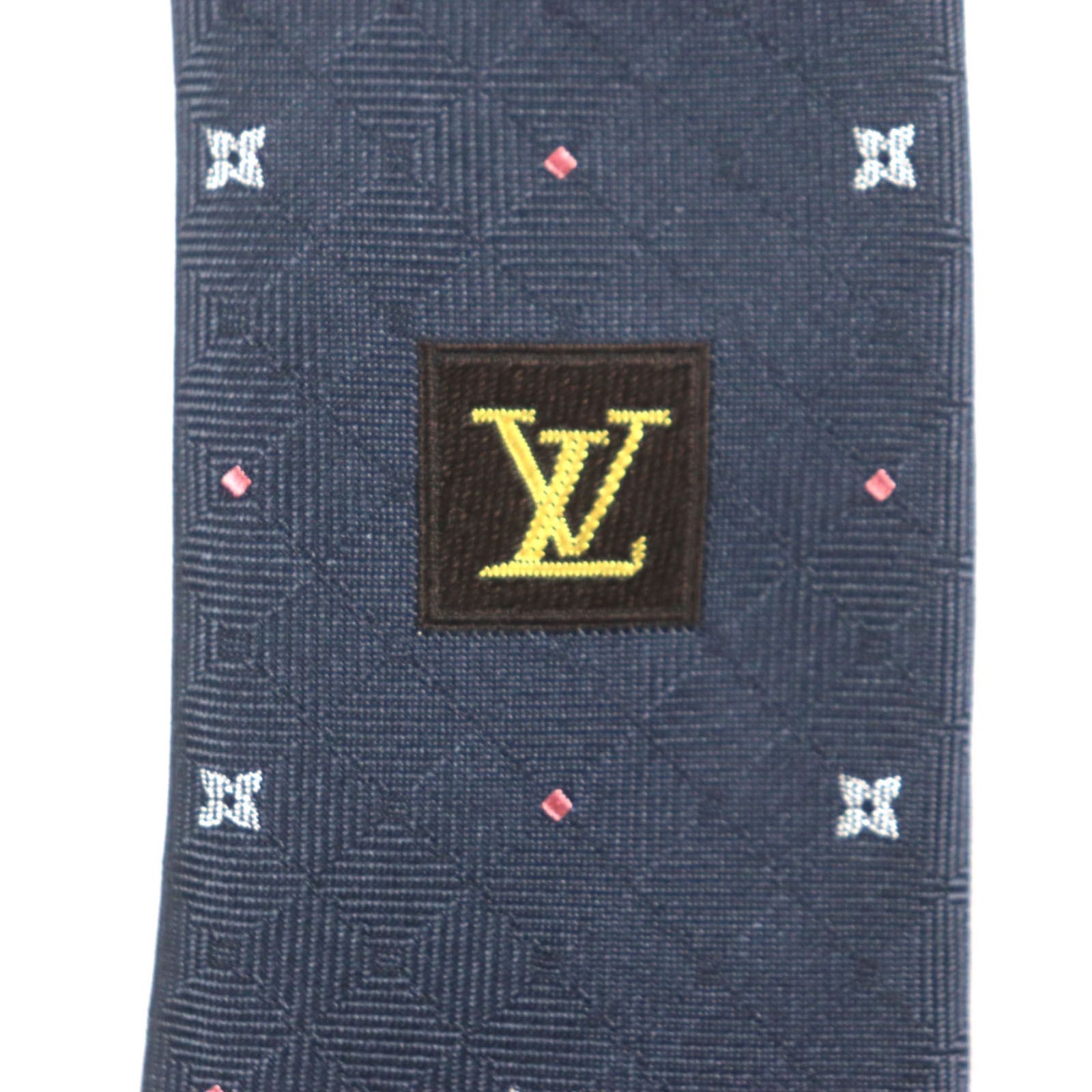 美品 ルイヴィトン Louis Vuitton ネクタイ シルク100% ダミエ 美品 LOUIS VUITTON ルイヴィトン シルク ダミエ モノグラム
