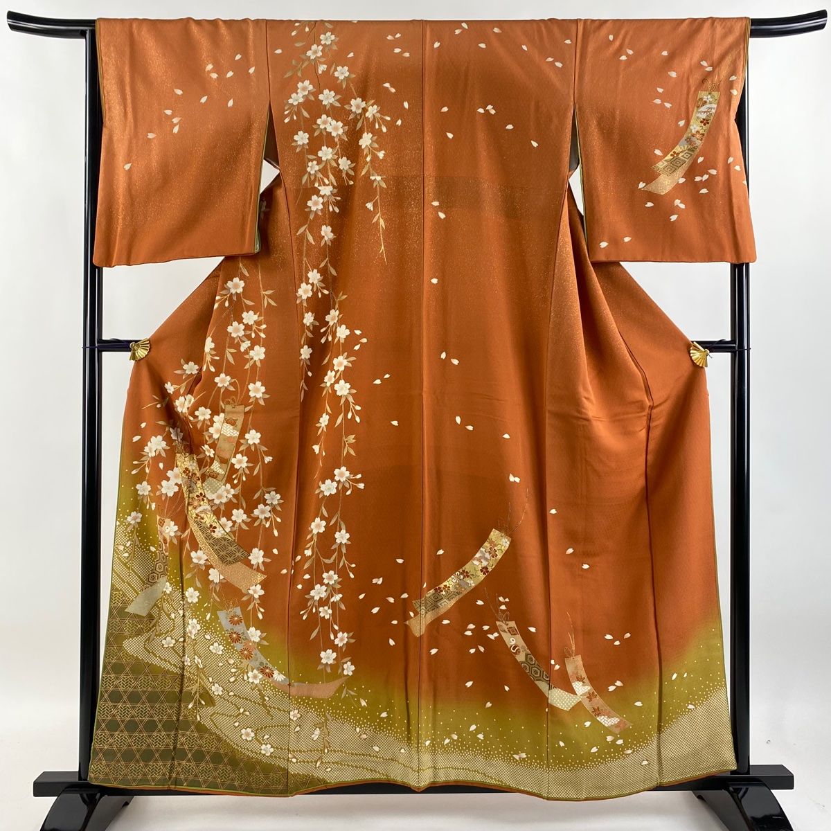 訪問着 身丈160.5cm 裄丈66cm M 袷 ふき綿仕立て やまと 短冊