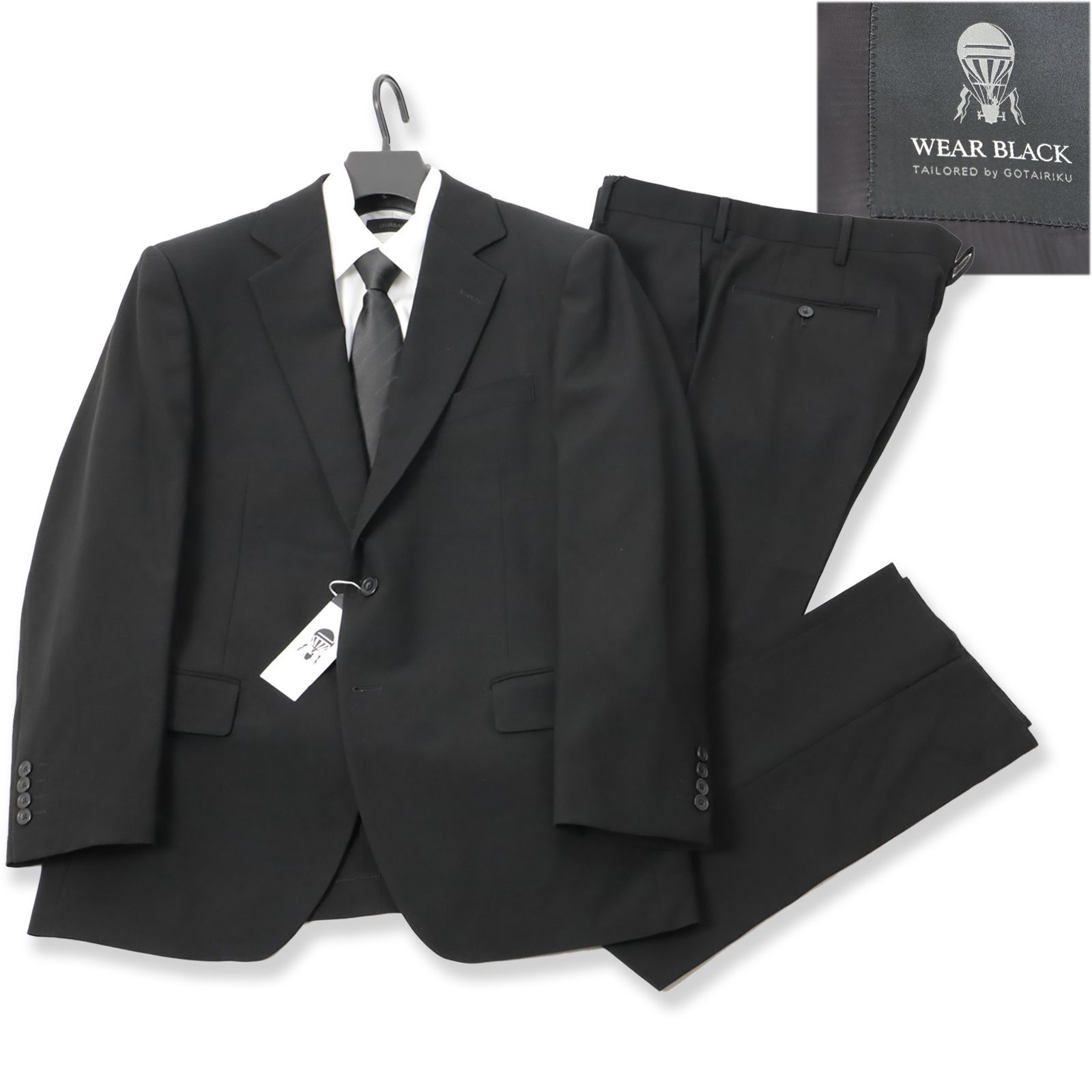 gotairiku 五大陸 フォーマル WEAR BLACK スーツ 礼服 ブラックスーツ 冠婚葬祭 背抜き AB6 281