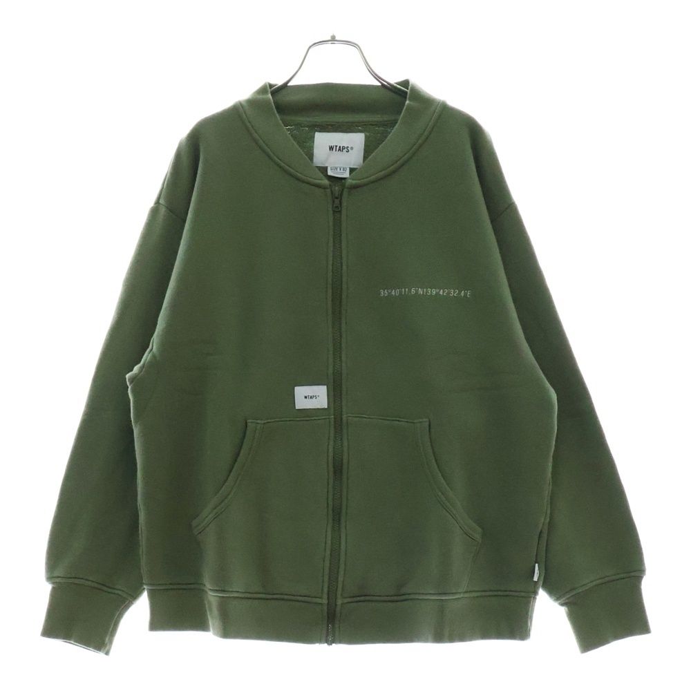 WTAPS ダブルタップス 21AW GPS ZIP CARDIGAN フロントロゴパッチ ジップアップカーディガン ジャケット カーキ 212ATDT-CSM21