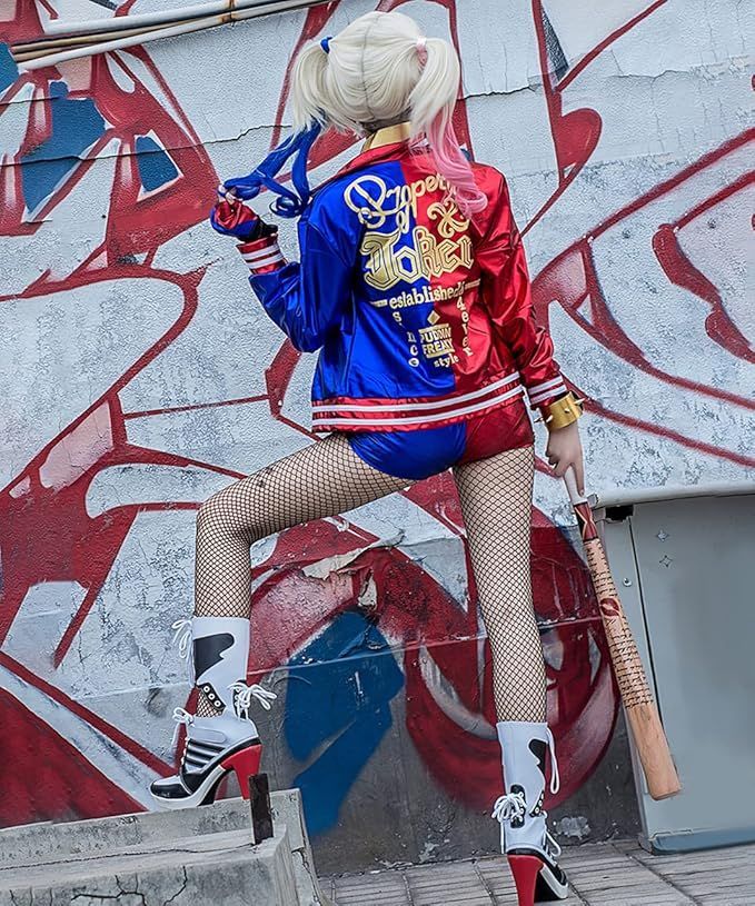 ハーレイクインコスプレ 11点セットジョーカー コスプレウィッグ