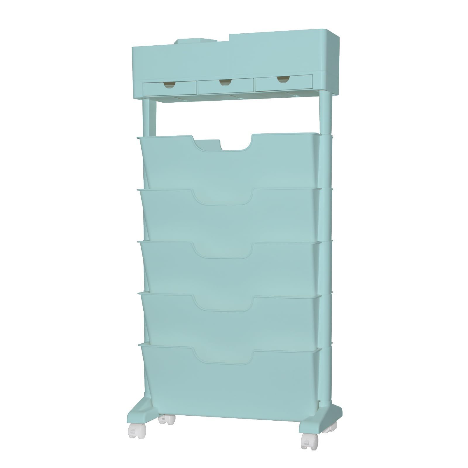 人気商品 a3 a4 ファイルボックス 薄型 収納 コンパクト 収納棚 書類整理 文房具収納 小物収納 移動 棚 本棚 ワゴンタイプ ブックシェルフ 本立て 簡単組み立て ブックスタンド 北欧 おしゃれ スリム ブルー 収納カート マガジンラック キャスター