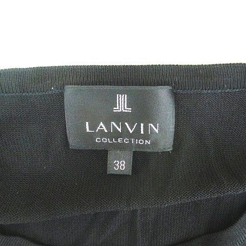 ランバンコレクション　半袖カーディガン　38サイズ　黒 ランバン LANVIN COLLECTION 長袖 ニット カーディガン 38 黒系