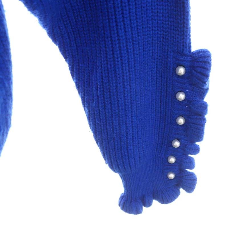 38 ) M相当 muveil パール ニット ネイビー ミュベール