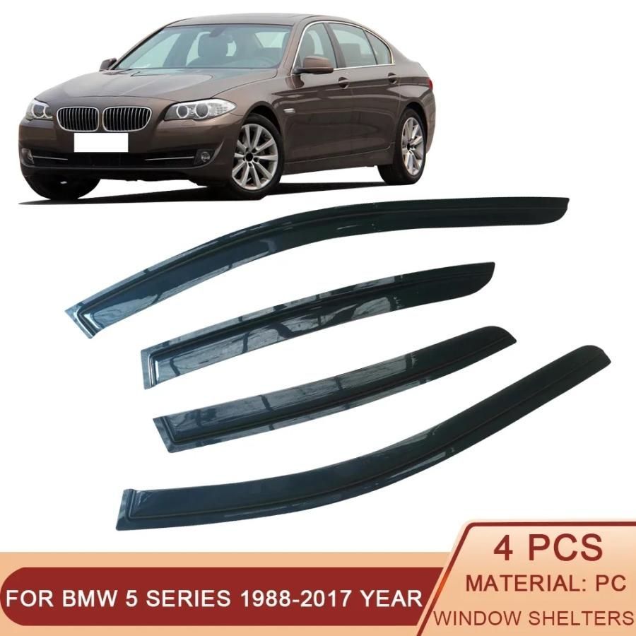 ◆BMW 5 シリーズ E34 E39 E60 E61 F10 1988年-2017年 サイド ウィンドウ バイザー サン 雨 ガード Shade プロテクター カバー