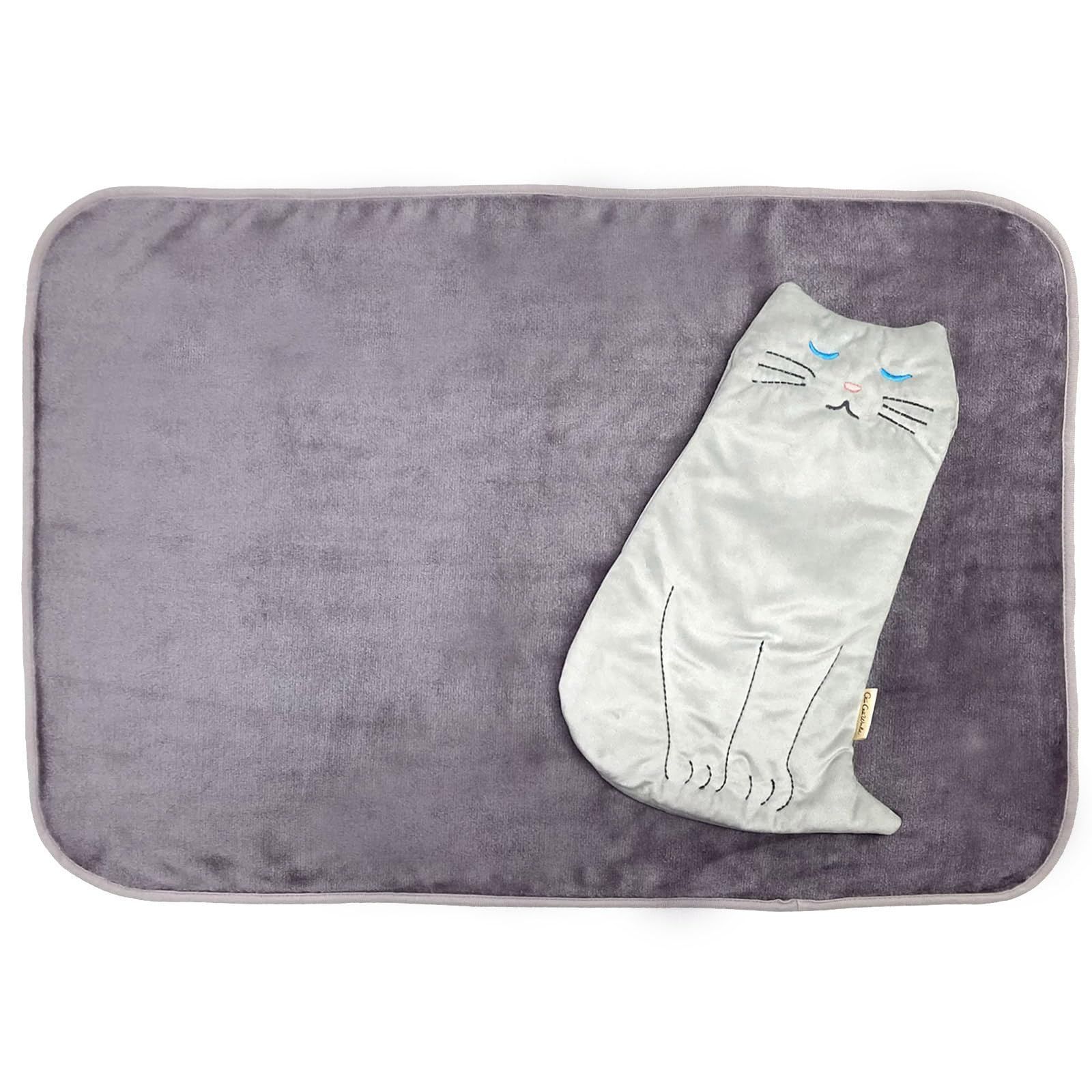 ライトグレー [グーグーワールド] ケース付きブランケット レディースケース付きブランケット 36603401 ひざ掛け 女性 ネコ 猫 あったか 36603401B ライトグレー 約横70cm×縦50cm/ケースW26×H37