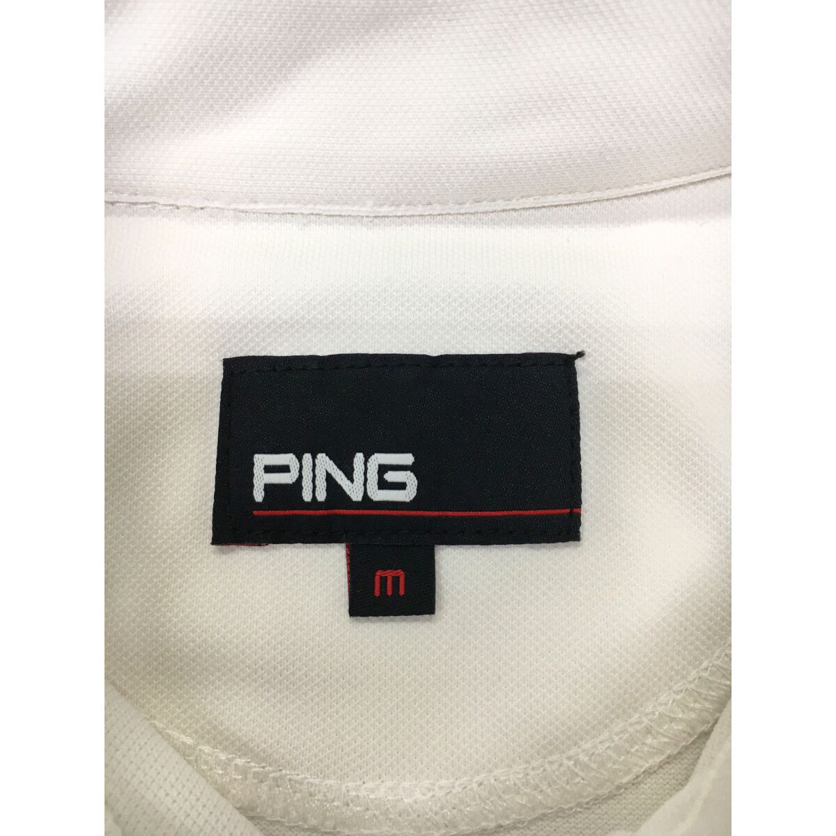 未使用品 レディース ピン PING 半袖ポロシャツ M 白×黒