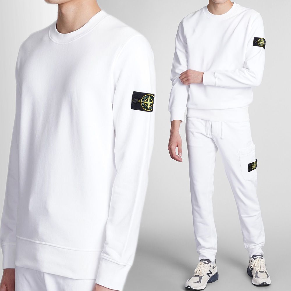 ストーンアイランド　スウェットホワイト 中古・古着通販】STONE ISLAND (ストーンアイランド) ロゴパッチ