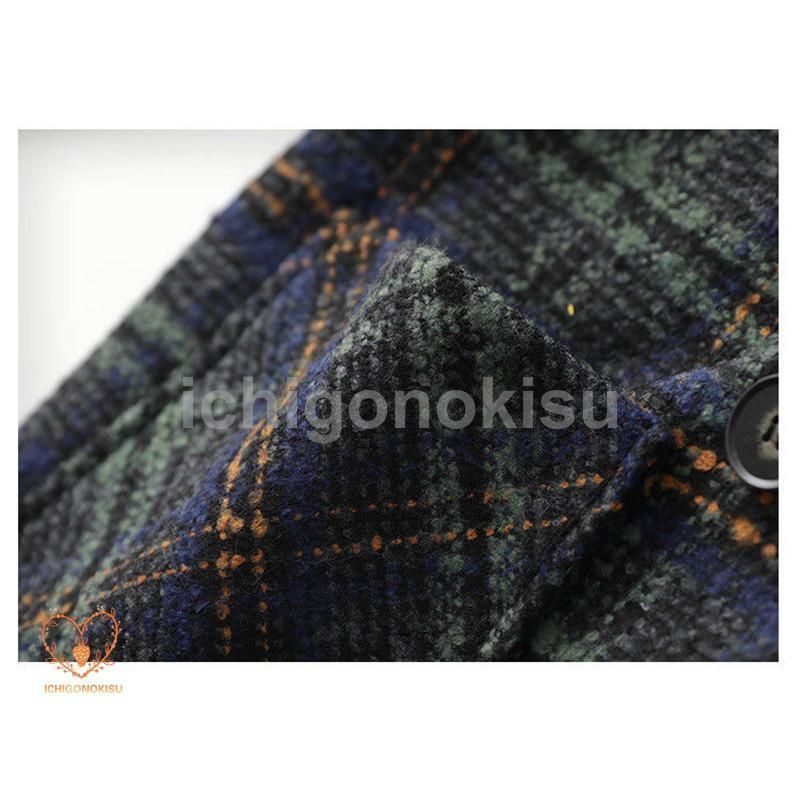 チェスターコート レディース チェック柄 秋冬 ミディアム丈 ラシャ