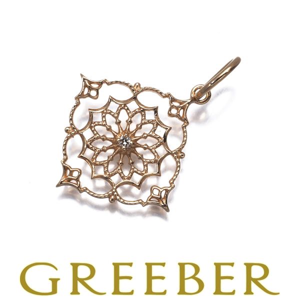 アガット ペンダントトップ ダイヤ ダイヤモンド 透かし K10YG 178533