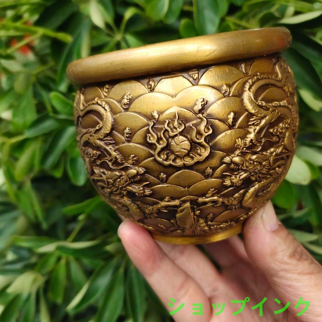 銅器 金魚筆洗 四方双魚硯 文房四宝 装飾品 工芸品 置物