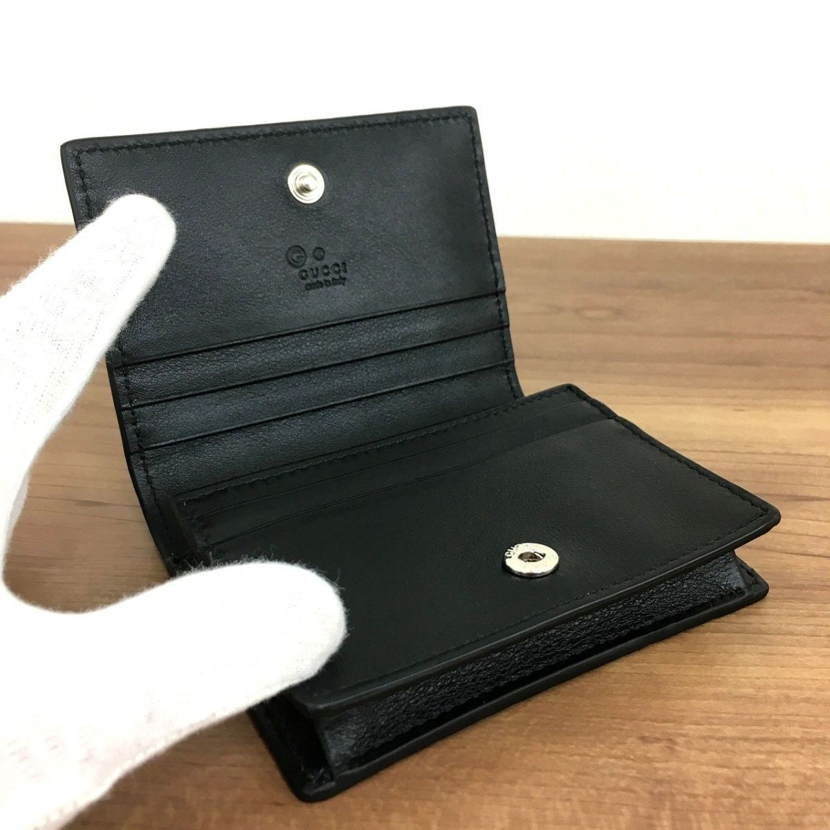 正規品安い 未使用品 GUCCI コンパクトウォレット 黒 340 QcEWV