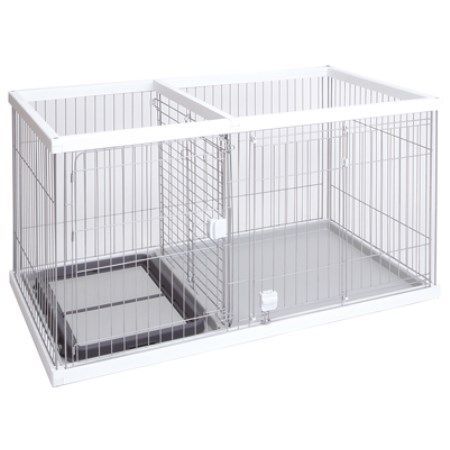 トイレのしつけが出来る ドッグルームサークル ホワイト ワイド ヤマヒサ Petio 犬用 サークル