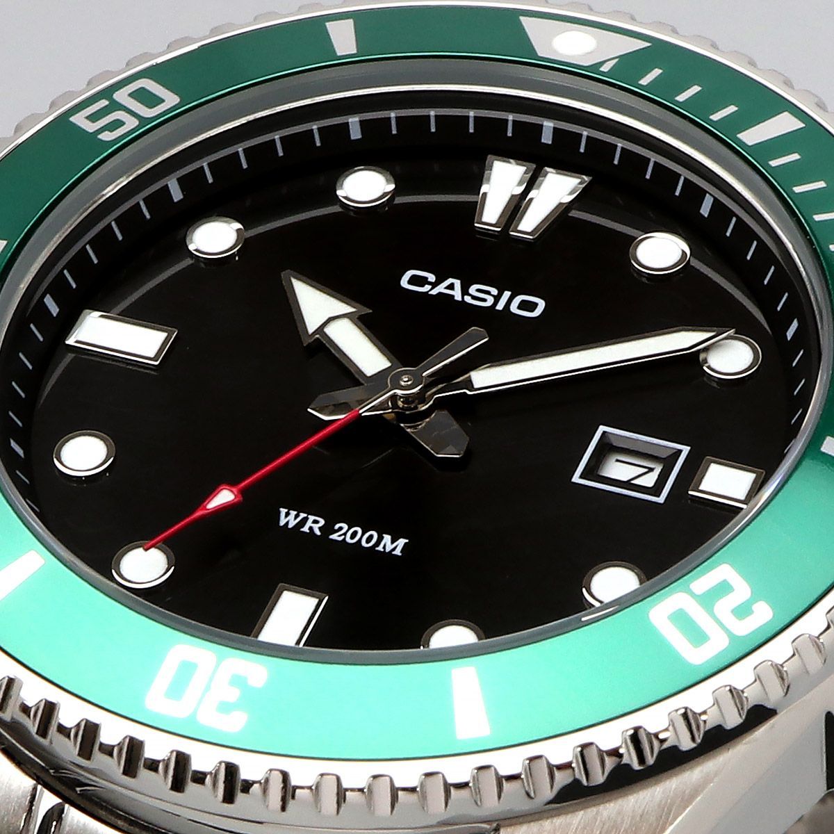 新品 未使用 時計 CASIO 腕時計 カシオ 時計 ウォッチ CASIO カシオ 逆輸入モデル クォーツ カダイバー 200M ステンレスバンド グリーンベゼル MDV-107D-3AV [並行輸入品]