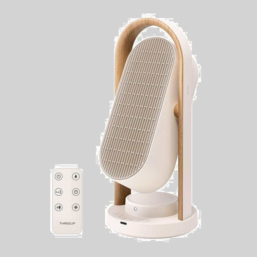 特価セール】リモコン付 STYLE アイボリー 卸売 WOOD 上下左右自動首