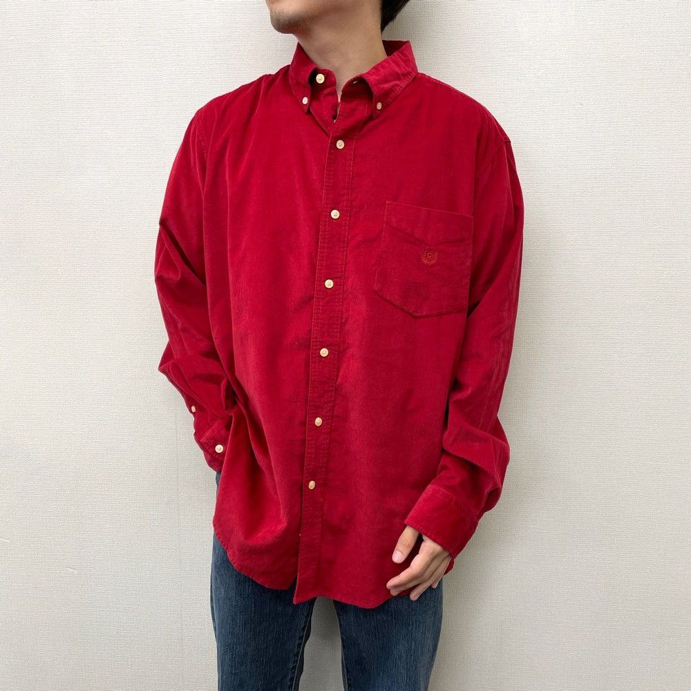 CHAPS コーデュロイ赤ボタンダウンシャツ 90\u2019s CHAPS Ralph Lauren ラルフローレン コーデュロイ ボタンダウン シャツ Lサイズ 赤 ビンテージ