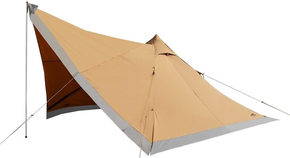 SoomloomテントKhufu S |Khufu M スクエアワンポールTC素材ポリコットン 日陰濃い 快適さ 防風|防雨|UVカット|通気 家庭|カップルキャンプ|アウトドア