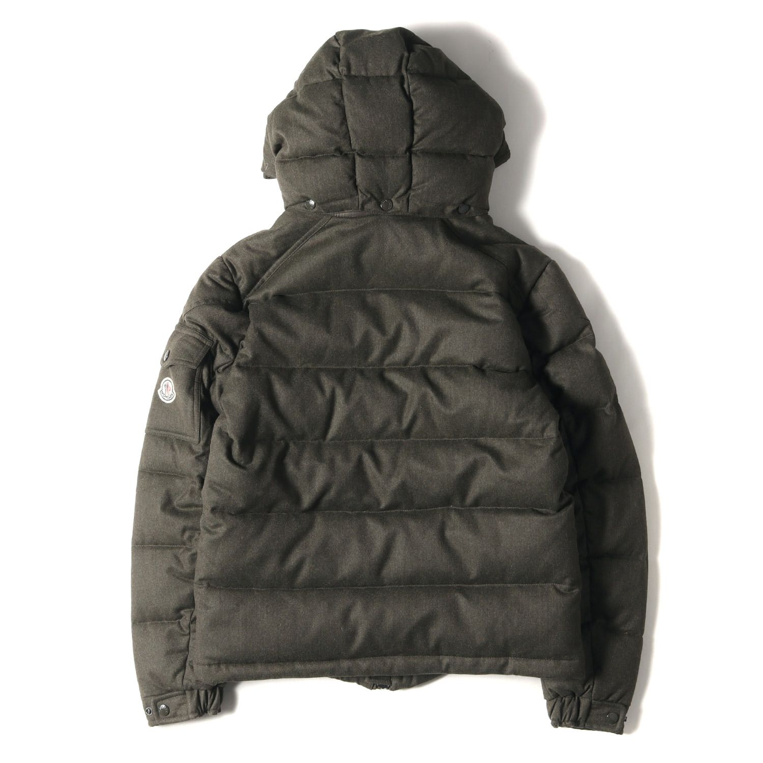 美品 MONCLER モンクレール ダウン ジャケット サイズ:1 モンジュネーブル フード付き ウール ダウンジャケット MONTGENEVRE  カーキ アウター ブルゾン【メンズ】