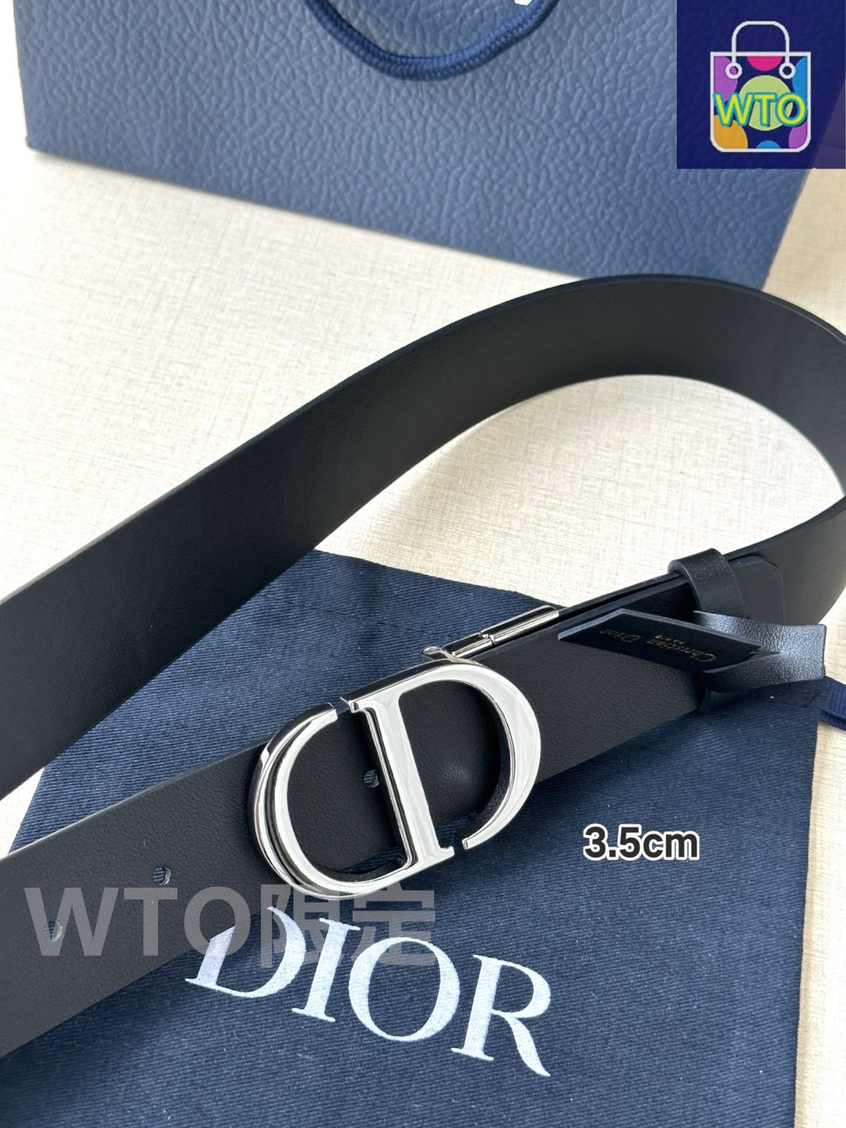 Dior リバーシブルベルト 黒/白 ゴールドバックル 【公式通販】