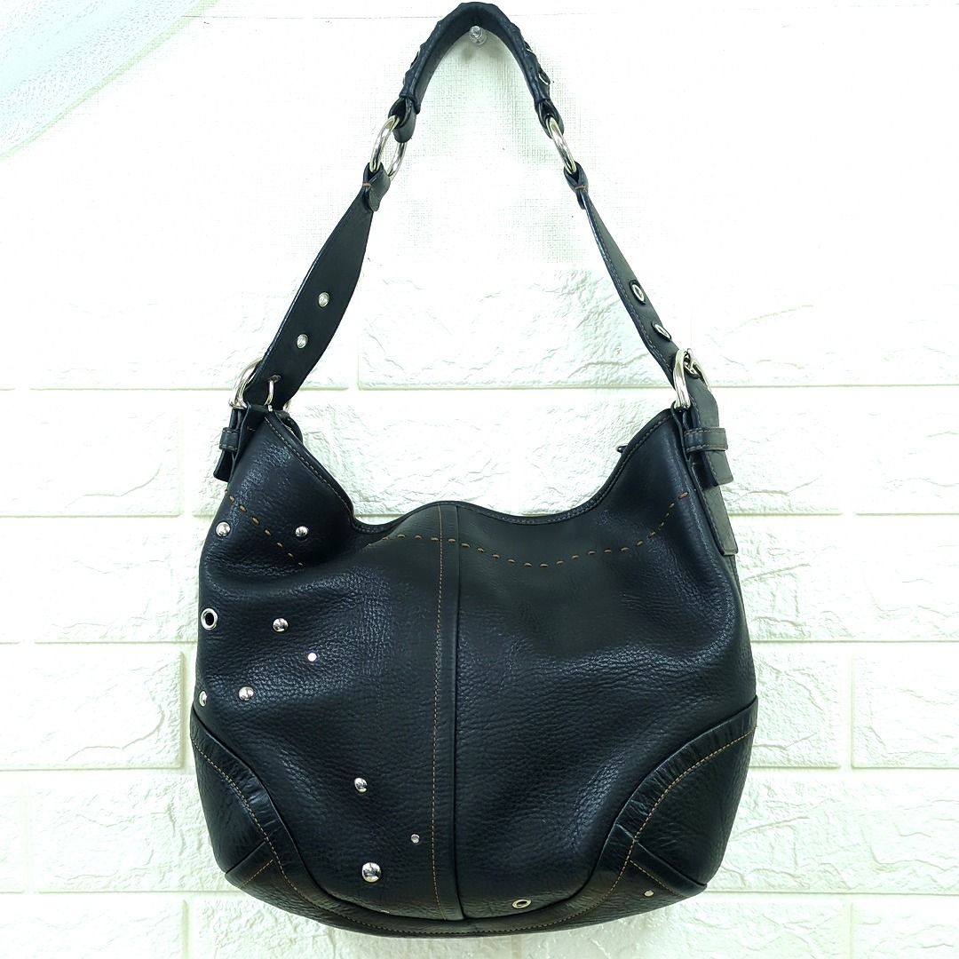 COACH コーチ ワンショルダー バッグ レザー スタッズ ブラック F10932 