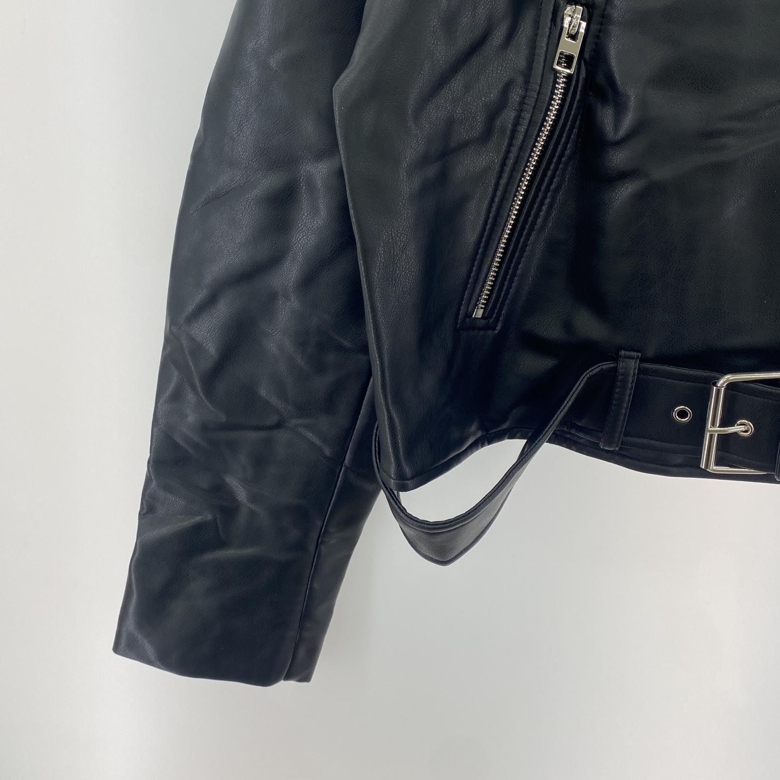 ZARA ザラ ベルト付き ライダース フェイクレザージャケット sizeEUR