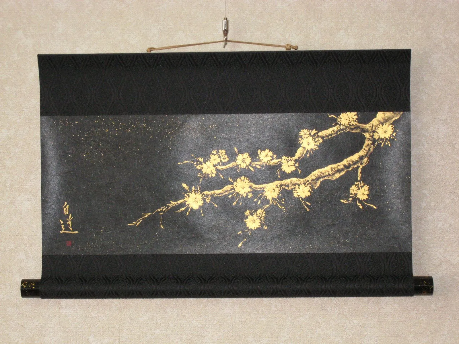 ミニ掛け軸　桜(さくら)◆絵師 白道 (真筆・新品) タペストリー ミニ掛け軸 桜(さくら)◇絵師 白道 (真筆・新品) タペストリー 【公式