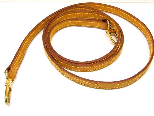 ヴィトン ショルダーストラップ 幅12mｍ 全長120cm モノグラム ヌメ革 ゴールド金具 レディース Louis Vuitton□ 7E