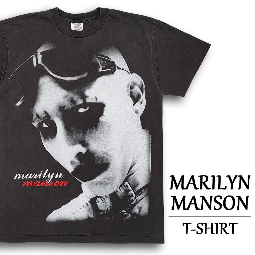 マリリンマンソン Tシャツ 半袖 MARILYN MANSON フェード ブラック サイズ：メンズ L 