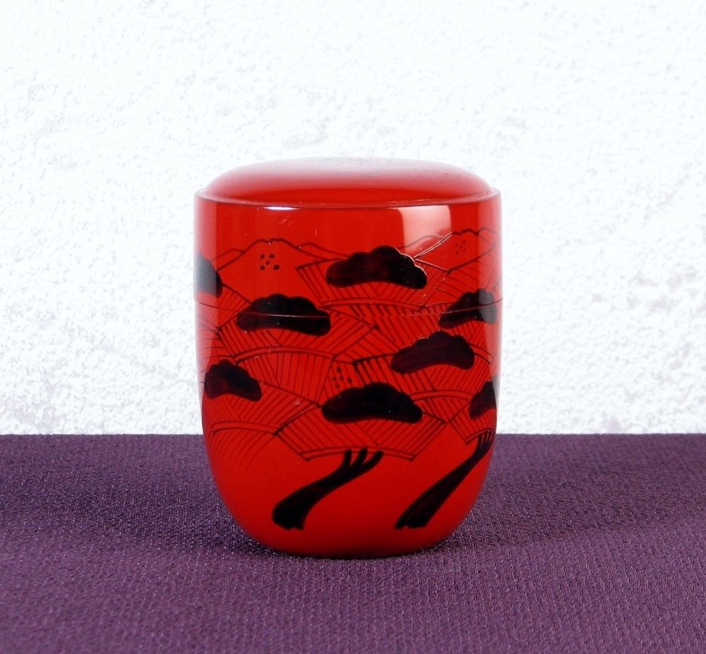 中谷秀斎作 玄々斎好 曙棗 高さ 8cm 共箱 仕覆付 茶道具|25i021