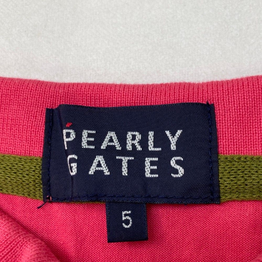サイズ：5 PEARLY GATES パーリーゲイツ  半袖ポロシャツ  ピンク系 [240101424149] ゴルフウェア メンズ ストスト サイズ：5 PEARLY GATES パーリーゲイツ 半袖ポロシャツ ピンク