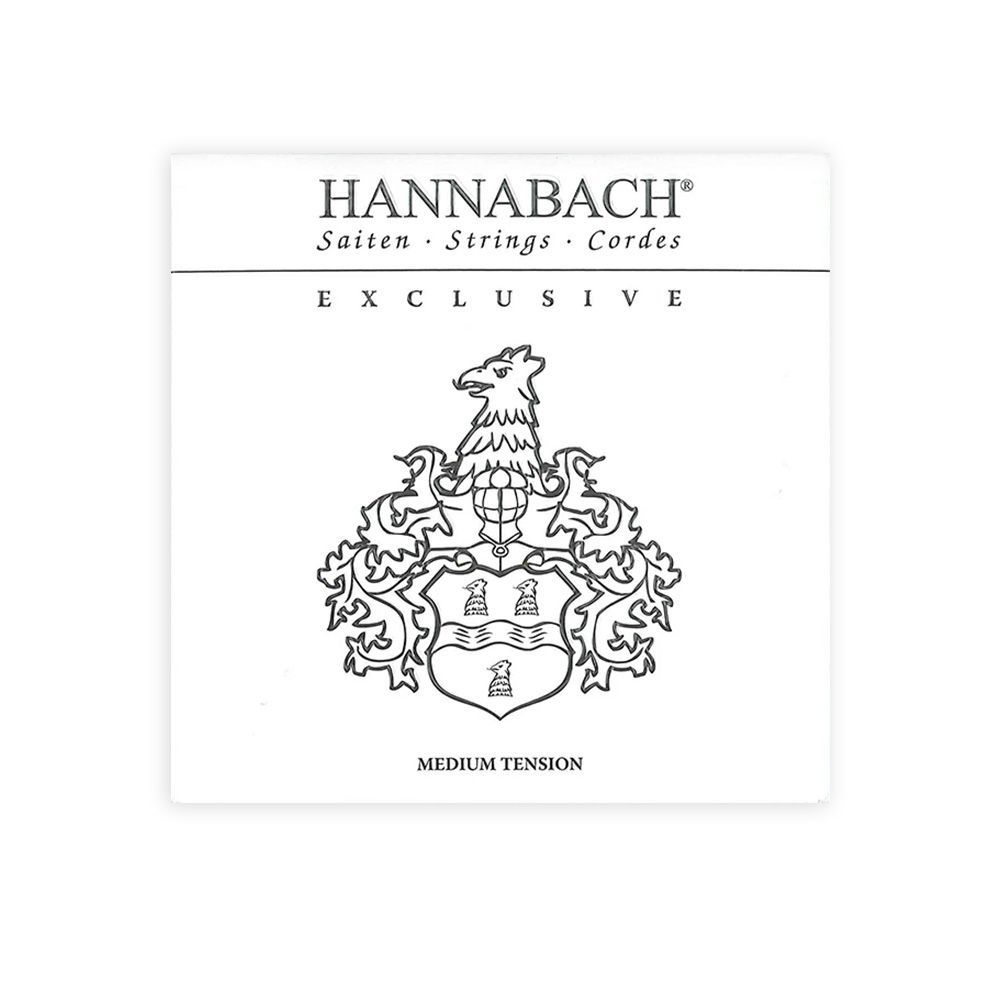 Hannabach ハナバッハ 銀メッキ巻きクラシックギター弦 ナイロン弦 EXCLMT ミディアムテンション 1セット 耐久性が高い プロ演奏向け ドイツ製