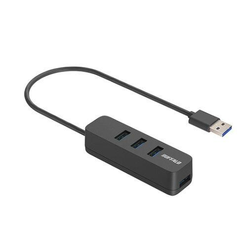 【新品・2営業日で発送】BUFFALO バッファロー USB-A 3.2Gen1バスパワー上挿しハブ 磁石付 ブラック(BSH4U320U3BK)