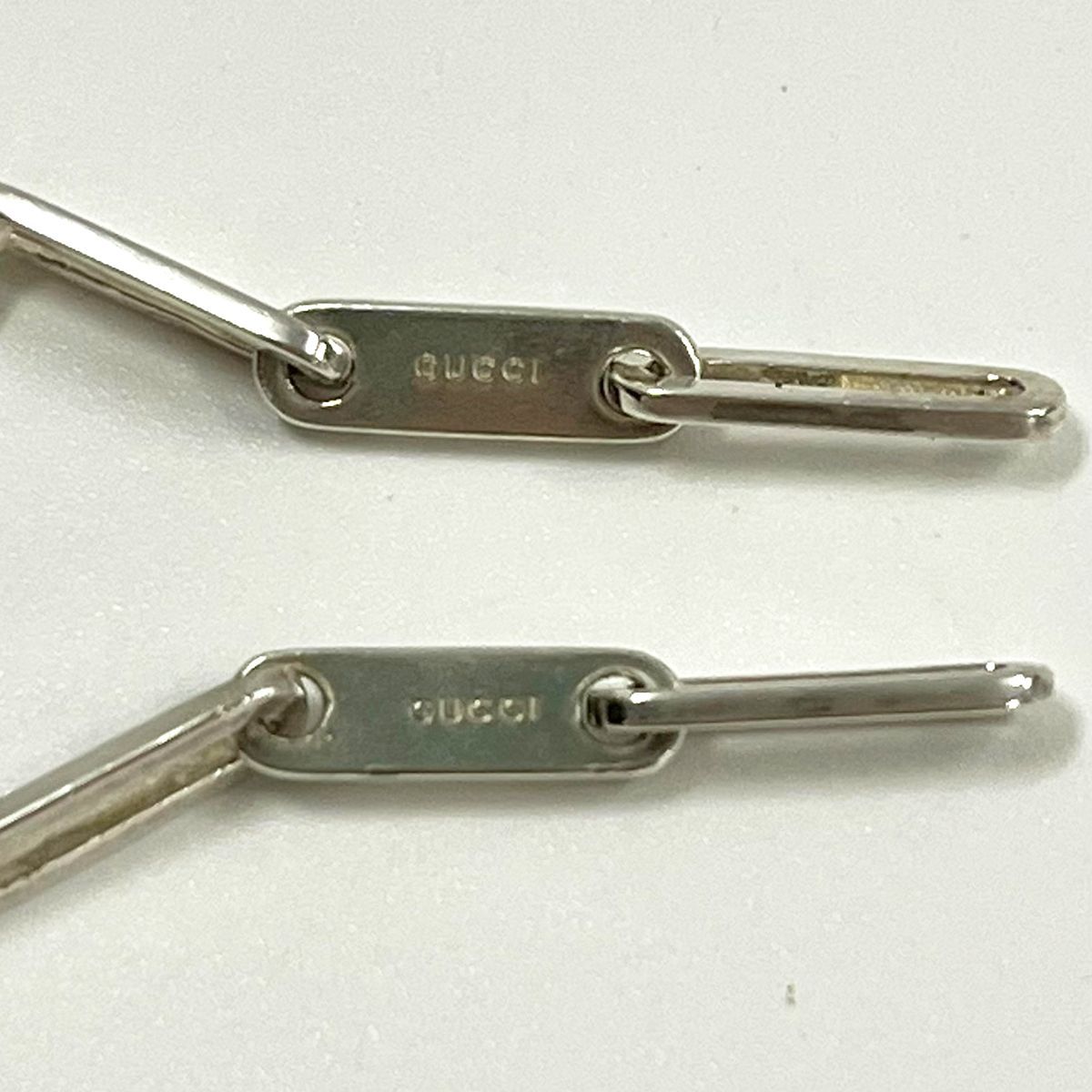 グッチ　オーバル　3 リンク　ドロップ　ピアス　925 GUCCI グッチ オーバル 3リンク ドロップ ピアス シルバー 925
