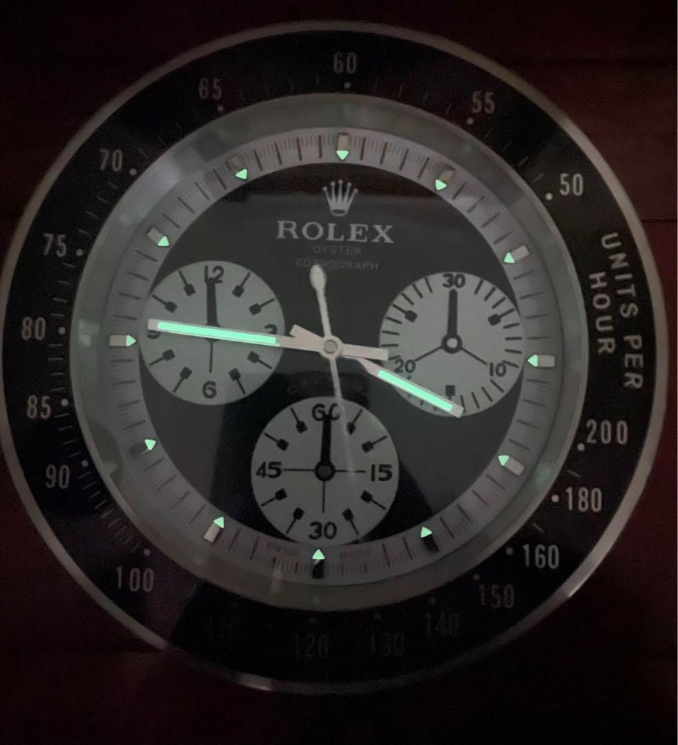 ROLEX デイトナ ポールニューマンスタイル掛け時計 未使用保管品可動確認済み ロレックス デイトナ ポールニューマンスタイル掛け時計, 未使用