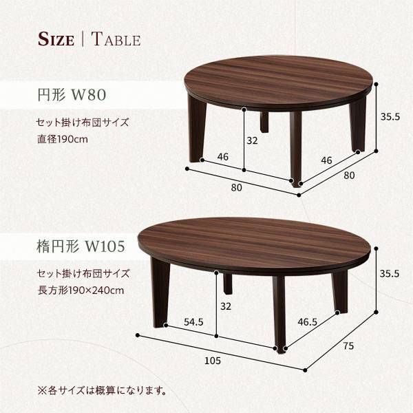 こたつ セット 2点セット 〔 こたつテーブル ：ブラウン/ホワイト