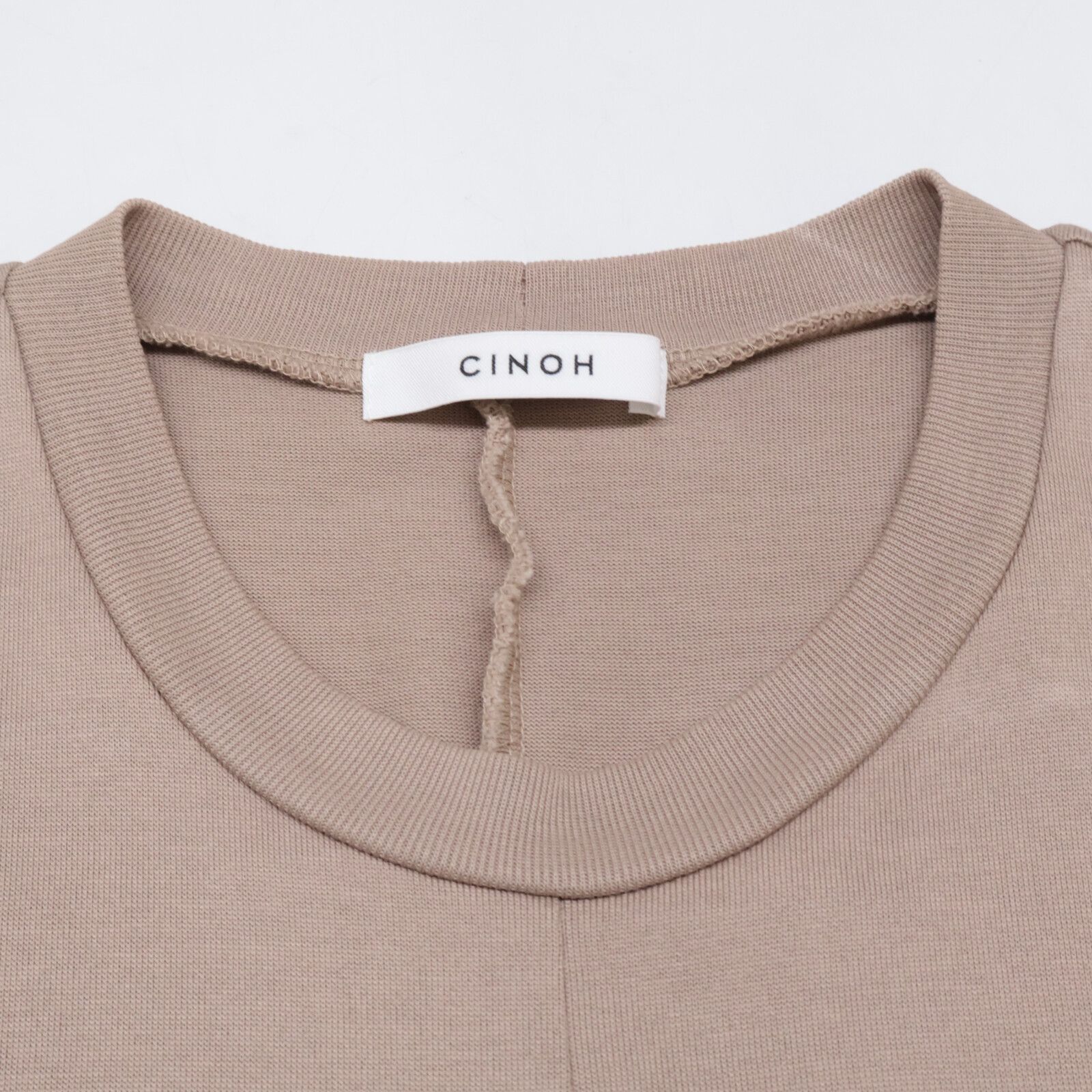 CINOH チノ ベージュ コットン ノースリーブジャージードレス 38