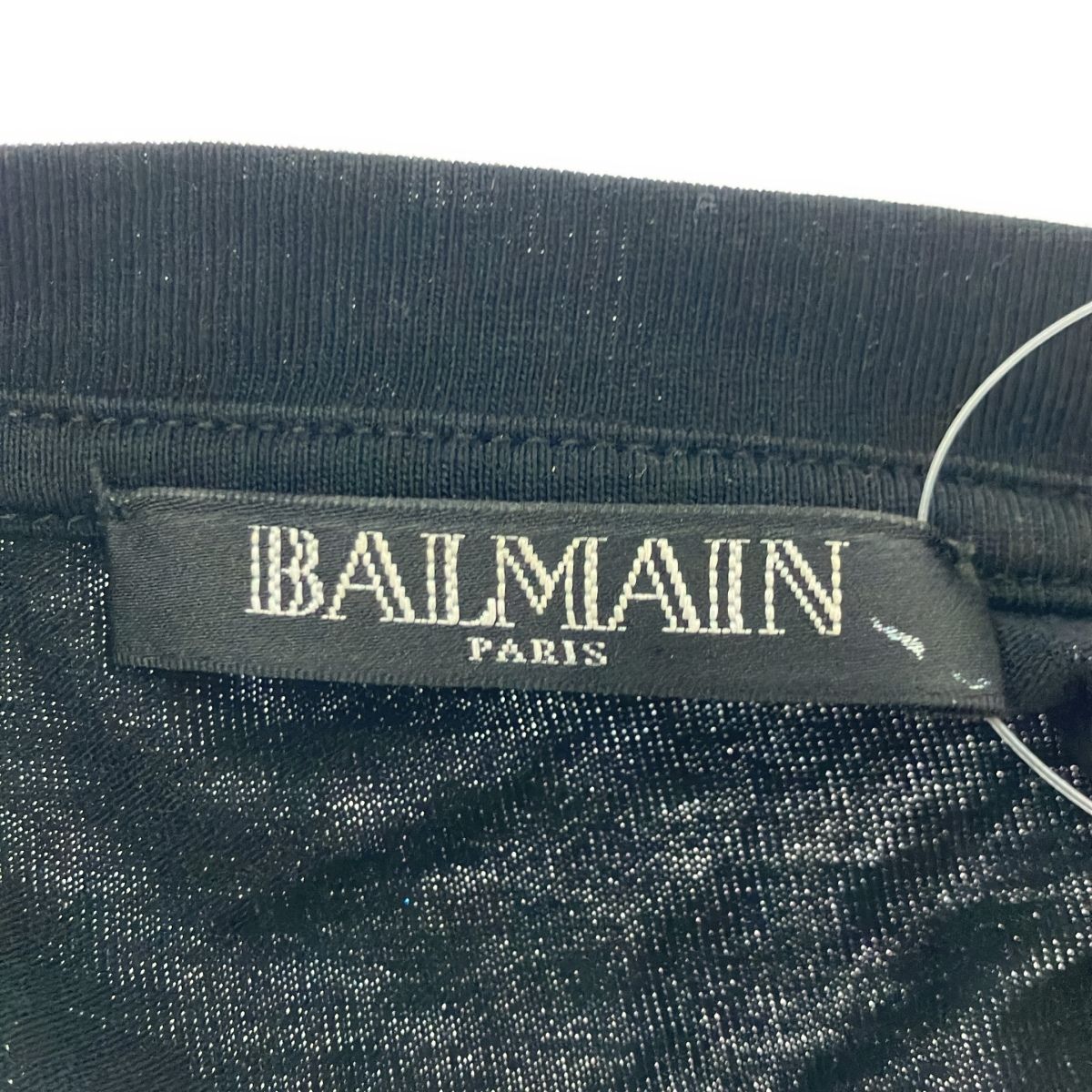 BALMAIN バルマン ショルダーボタン ロゴプリントTシャツ 128539 326I ブラック 34 ITR9XDJLZ06A BALMAIN バルマン ショルダーボタン ロゴプリントTシャツ 128539