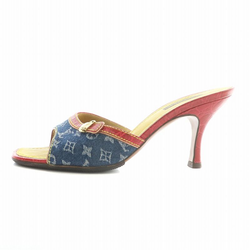 ルイヴィトン LOUIS VUITTON モノグラム デニム ミュール