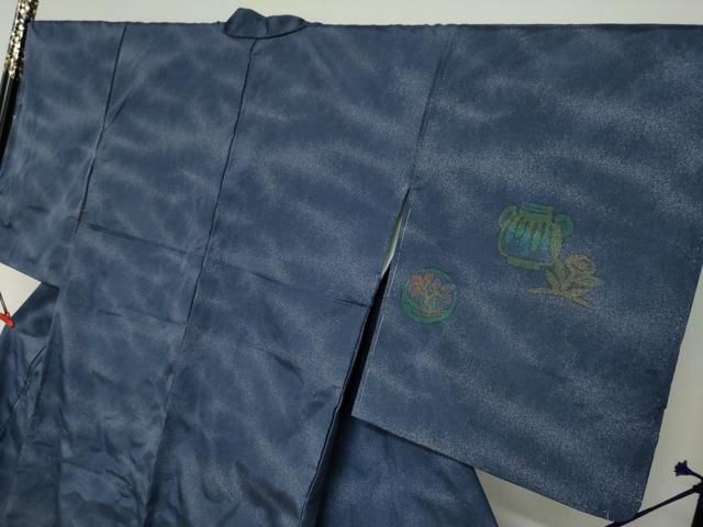 平和屋着物○本場縞大島紬 訪問着 陶器草花文 嘉納信雄 証紙付き