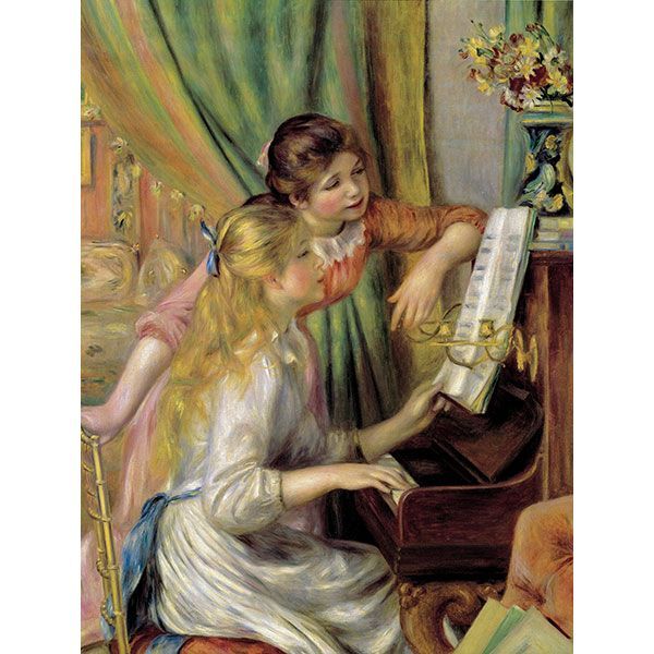 絵画 F6号 ルノワール ｢ピアノに寄る少女たち｣ 複製画 世界の