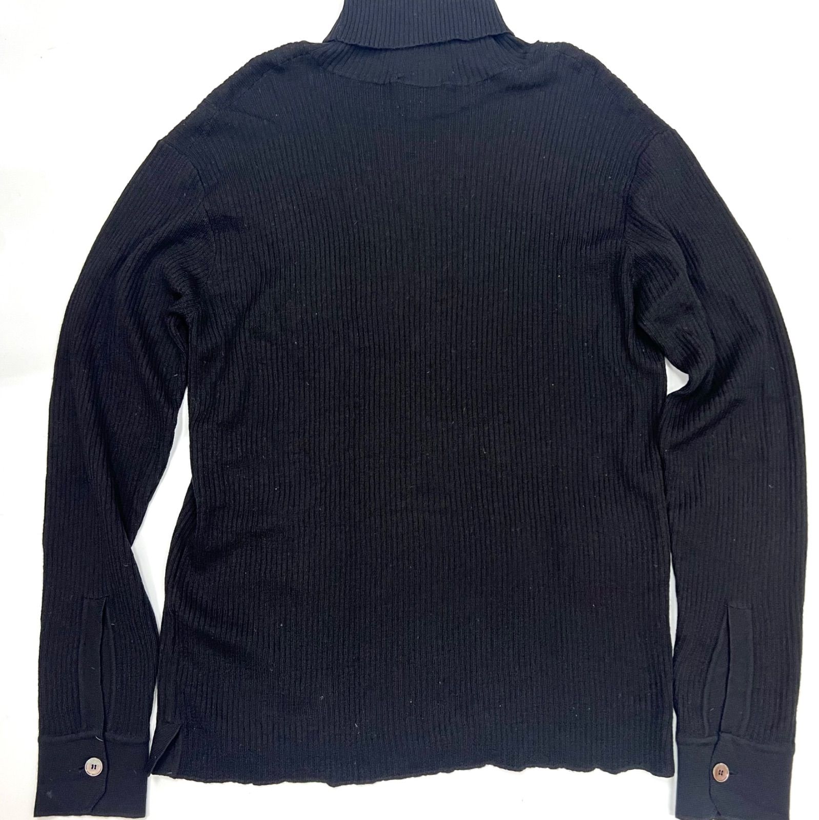 dunhill ダンヒル【L】タートルネック ニット セーター シャツ 黒 ブラック メンズ 長袖