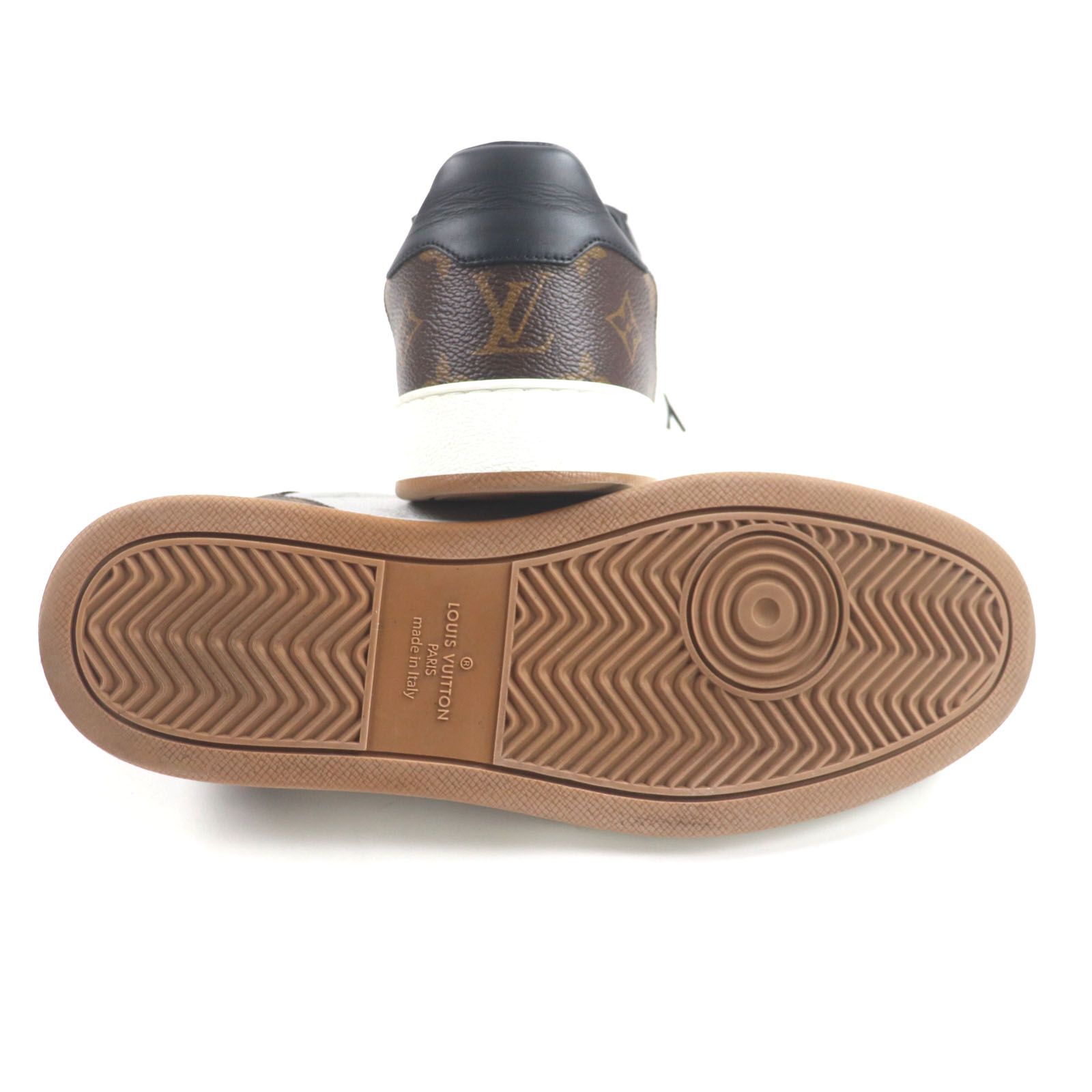 【美品✨】ルイヴィトン ローカット スニーカー モノグラム レザー 茶色 6 美品▽LOUIS VUITTON ルイヴィトン リヴォリ ライン モノグラム