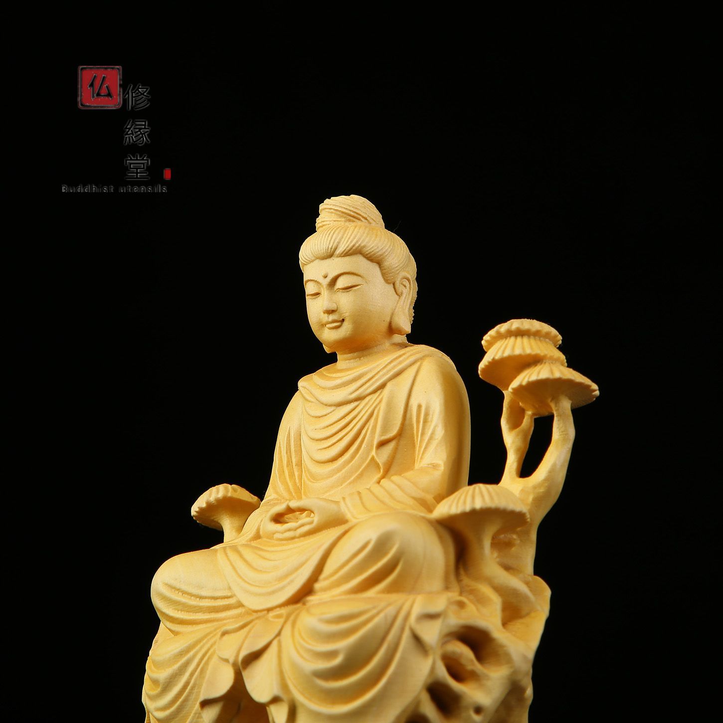 【修縁堂】新作　仏教工芸品　木彫仏像 三宝仏 釈迦牟尼 木彫仏像 仏教工芸品 修縁堂】新作 仏教工芸品 木彫仏像 三宝仏 釈迦牟尼 木彫仏像