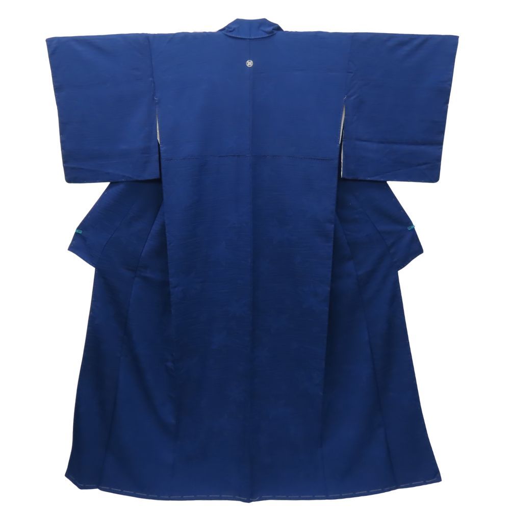 色無地 正絹 ネイビー 紅葉 和装 呉服 和服 きもの レディース 女性