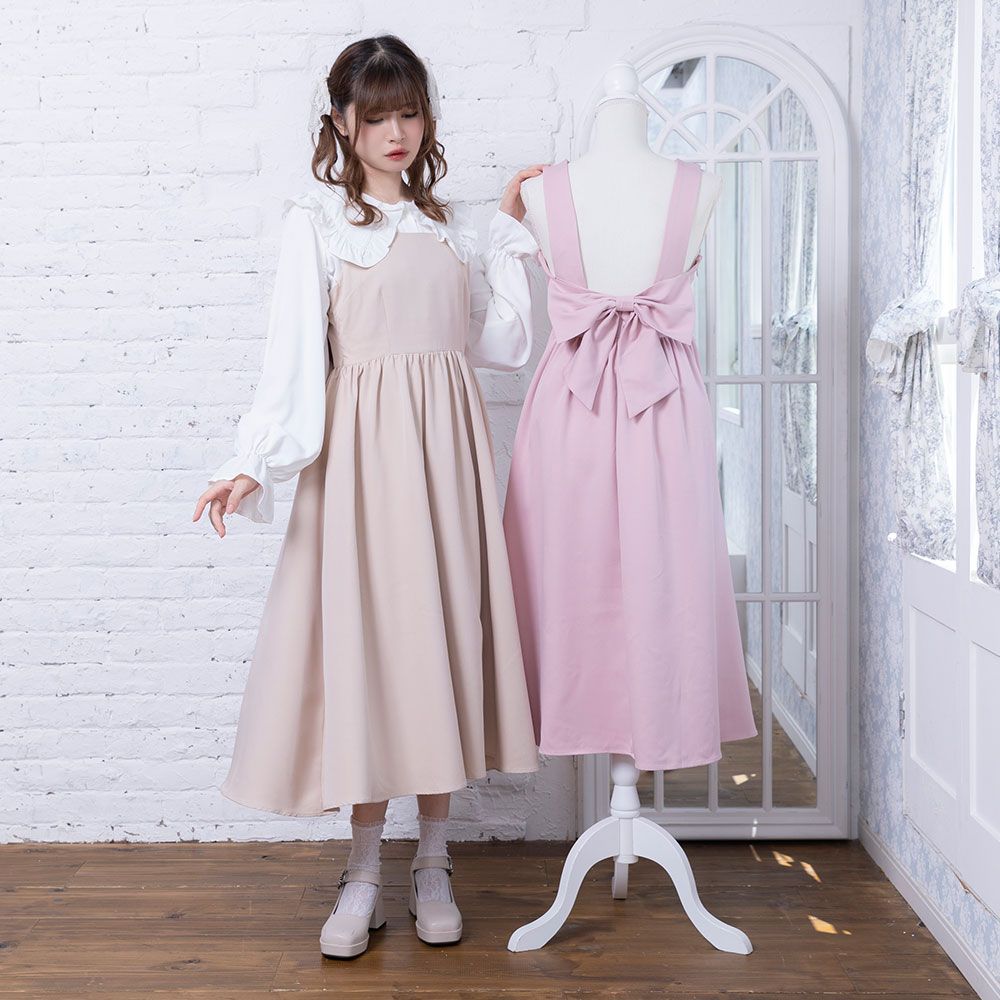 夢展望公式 [新品未使用] バックリボンロングジャンスカ [ラベンダー 