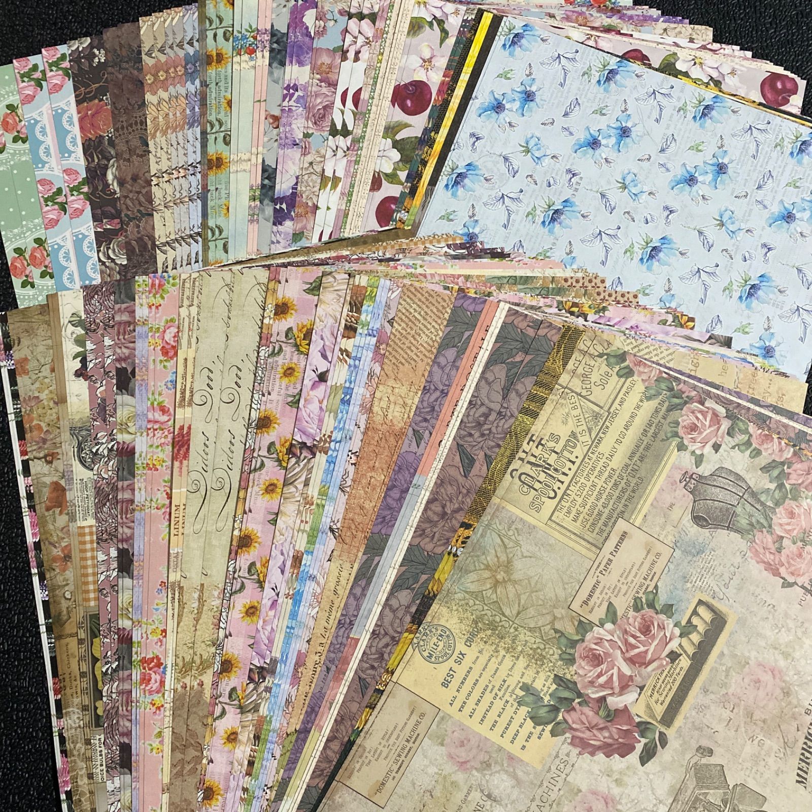 デザインペーパー　花柄メイン　100枚〜 花柄デザインペーパー100枚 - メルカリ